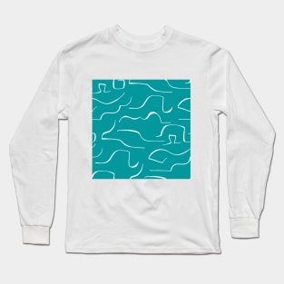 Breeze blue color wavey pattern Long Sleeve T-Shirt